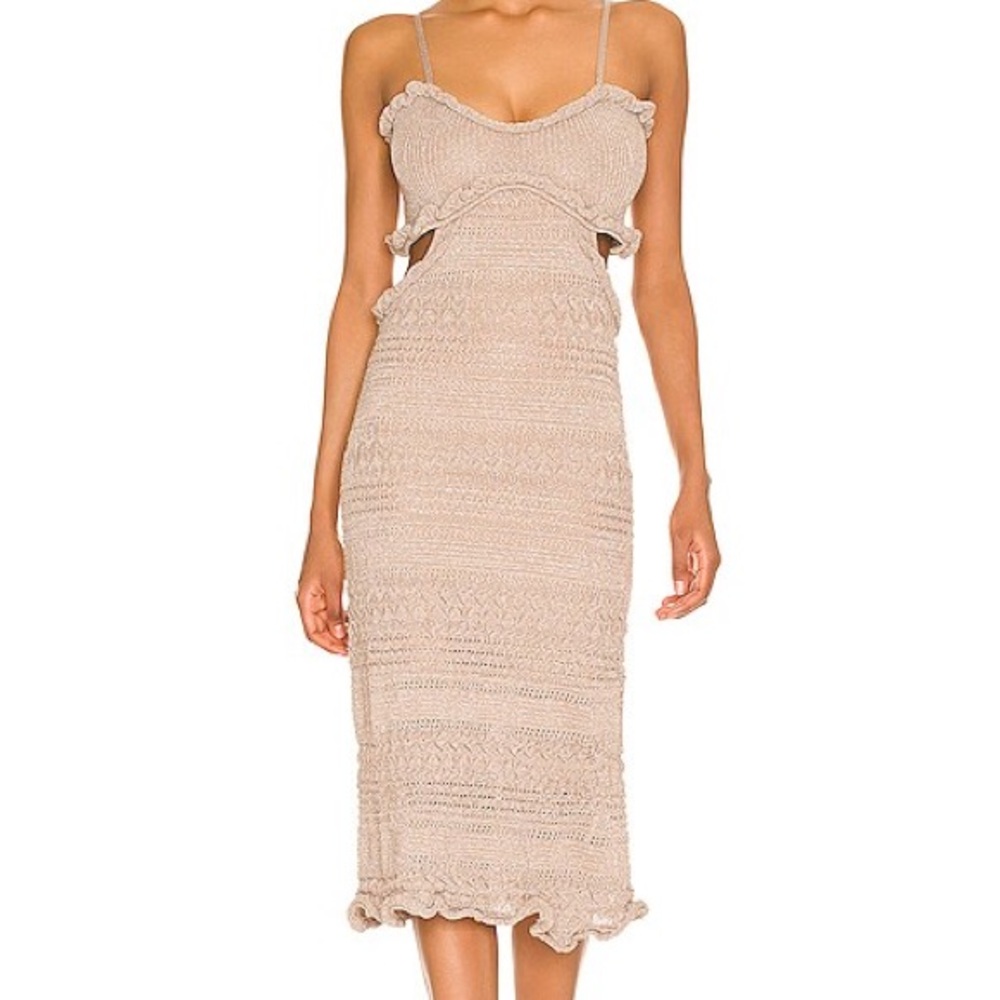 NWT MISA Los Angeles Skye midi dress in Platinum Rose